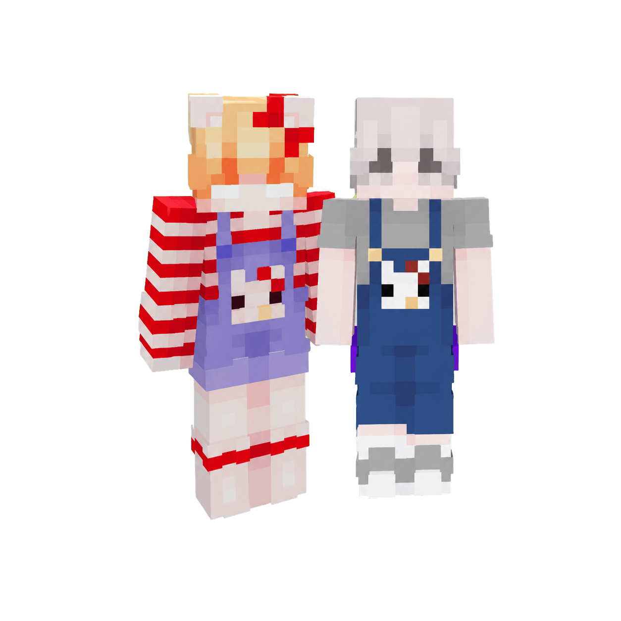 Minecraft avatar cutout of maria and jan